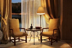 Armchair in the living room in the interior