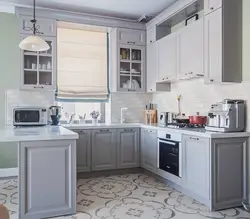 Кухонные гарнитуры серого цвета для маленькой кухни фото