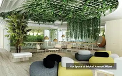 Design of a green living room in an apartment