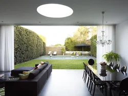Design of a green living room in an apartment
