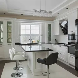 Modern kitchen design 20 sq m photo with window