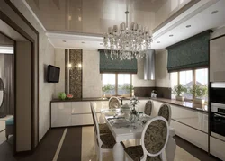 Modern kitchen design 20 sq m photo with window