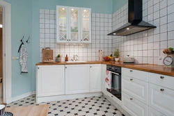 Kitchen Interior Apron White Tiles