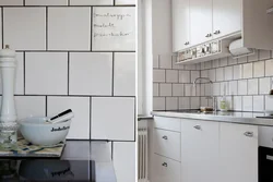 Kitchen interior apron white tiles