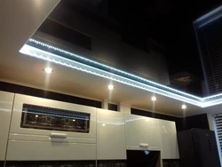 Design of a two-level ceiling in the kitchen photo