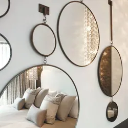 Bedroom with round mirror design