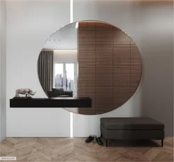 Bedroom with round mirror design