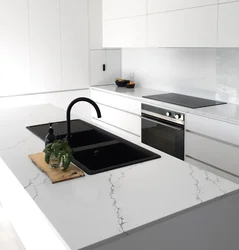 White Hob In The Kitchen Interior
