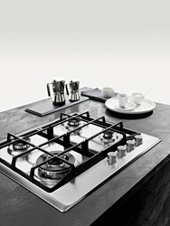 White hob in the kitchen interior