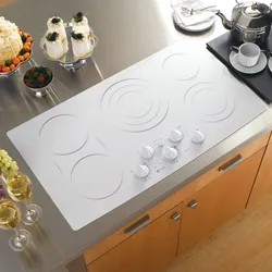 White hob in the kitchen interior