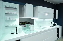 White hob in the kitchen interior