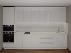 White glossy kitchens in a modern style interior photo
