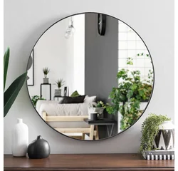 Hallway with round mirror photo