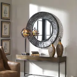 Hallway with round mirror photo