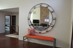 Hallway with round mirror photo