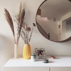 Hallway with round mirror photo