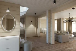 Living room finishing with timber photo