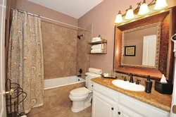 Interiors of tiled walls in the bathroom
