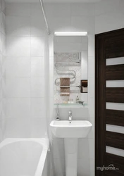 White tiles in the bathroom in Khrushchev photo