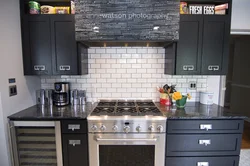 Kitchen design with black stove