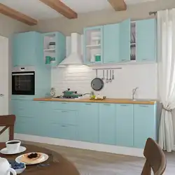 Бежево бирюзовая кухня фото