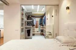 Спальня з гардэробнай дызайн 14 кв