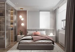 Bedroom with dressing room design 14 sq.m.