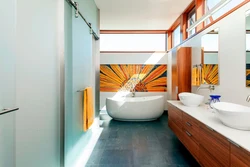 Colored bathroom interior