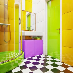 Colored bathroom interior