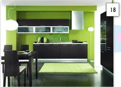 Light green color in the kitchen interior color combination