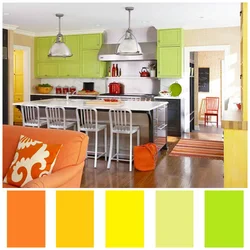 Light green color in the kitchen interior color combination