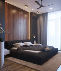 Dark Wall Color In The Bedroom Photo
