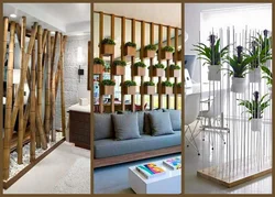 Photo of wooden partitions in the apartment
