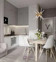 Kitchen in light colors design photo 20 sq.