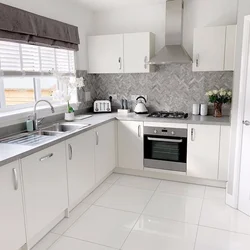 Corner kitchens with window sill design