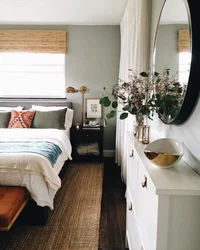 Interior Of A Narrow Bedroom With One Window