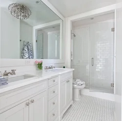 White bathroom photo in apartment
