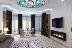 Living room with ledge photo
