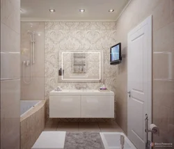 Small bathroom design light tiles