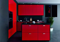 Kitchen renovation design red