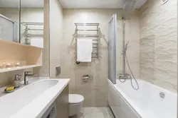 Large format tiles in the bathroom interior