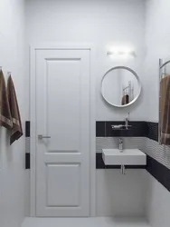 Bathroom design sink opposite the bathtub