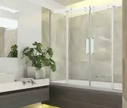 Bathtub with glass curtain photo