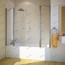 Bathtub with glass curtain photo