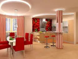 Separation of the kitchen and living room area photo ceiling