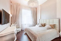 Light curtains in the bedroom interior