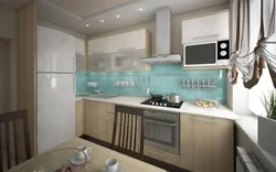 Photo of a kitchen in a three-room apartment in a panel house