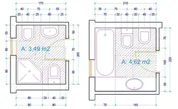 Шағын пәтерлердегі ванна бөлмесінің фотосы