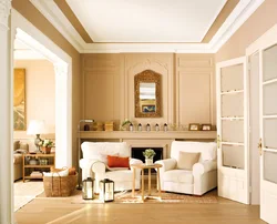 Living room design in ivory