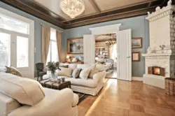 Living room design in ivory